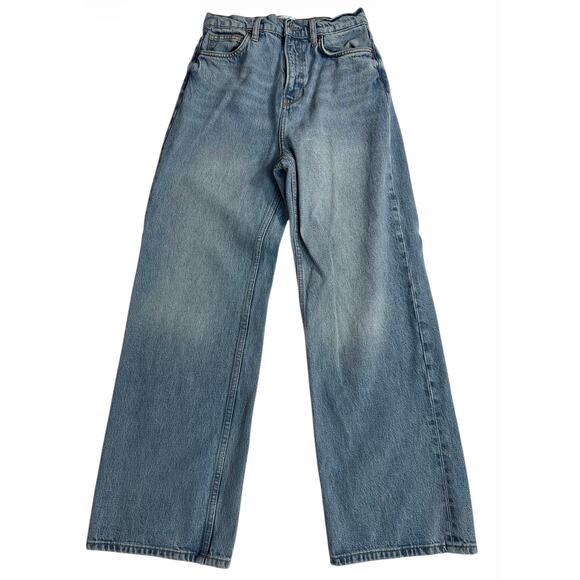 Reformation Wilder High Rise Wide Leg Cropped Jeans size 27 - Picture 2 of 6